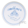 Personalised Bootee Blue Christening Plate