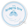 Personalised Bootee Blue Naming Day Plate
