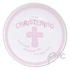 Personalised Cross Pink Christening Plate