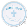 Personalised Cross Blue Christening Plate