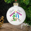 Personalised Nativity Silent Night Bauble