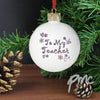Personalised Flowers and Butterfies Teacher Bauble