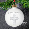 Personalised Grey Cross Bauble