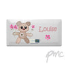 Personalised Cotton Zoo Tweed the Bear Girls Door Plaque