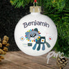 Personalised Cotton Zoo Denim the Lion Bauble
