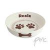 Personalised Brown Paws Dog Bowl