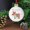 Personalised Felt Stitch Reindeer Bauble