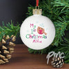 Personalised Felt Stitch Robin 'My 1st Christmas' Bauble
