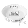 Personalised A Dogs Dinner White Dog Bowl