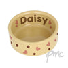 Personalised Dotty Heart Medium Brown Pet Bowl