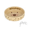 Personalised Cat Stitch Small Brown Cat Bowl
