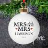 Personalised Mrs & Mrs Bauble