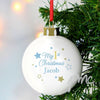 Personalised Gold & Blue Stars My 1st Christmas Bauble