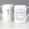 Personalised 3 Hearts Message Slim Mug