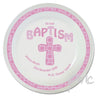 Personalised Pink Cross Baptism Plate