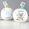 Personalised Cotton Zoo Tweed the Bear Boy Money Box