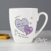 Personalised Butterfly Hearts Wedding Latte Mug