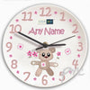 Personalised Cotton Zoo Tweed the Bear Girls Clock