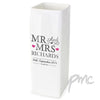 Personalised Mr & Mrs White Square Vase