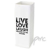 Personalised Live Love Laugh White Square Vase
