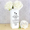 Personalised Full of Love White Square Vase