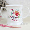 Personalised Felt Stitch Robin 'My 1st Christmas' Loving Mug