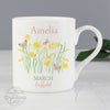 Personalised Country Diary 'March Flower Of The Month' Balmoral Mug
