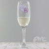 Personalised Butterfly Hearts Wedding Flute