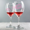 Personalised Kiss Wine Glass