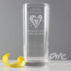 Personalised Designer Hearts Hi Ball Glass