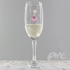 Personalised Cartoon Wedding Young Lady Flute Glass