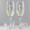 Personalised Cartoon Couples Pair of Flutes with Gift Box