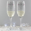 Personalised Mr & Mrs Pair of Flutes with Gift Box