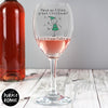 Personalised Purple Ronnie Christmas Elf Wine Glass