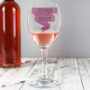 Personalised Pink Banner Wine Glass