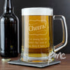 Personalised Cheers Glass Pint Stern Tankard