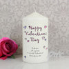 Personalised Flowers and Butterflies Happy Valentines Day Candle