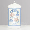 Personalised It's Twins Candle blue
