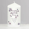 Personalised Flowers and Butterflies Happy Mothers Day Candle