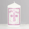Personalised Pink Baptism Candle