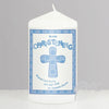 Personalised Blue Christening Candle