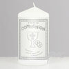 Personalised Grey First Holy Communion Candle