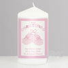 Personalised Bootee Pink Christening Candle