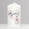 Personalised Heart Stitch Mummy Candle