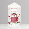 Personalised Christmas Owl Candle