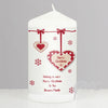 Personalised Christmas Heart Candle