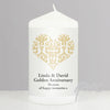 Personalised Gold Damask Heart Candle