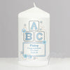 Personalised Blue ABC Candle