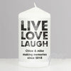Personalised Live Love Laugh Candle