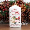 Personalised Felt Stitch Santa Candle